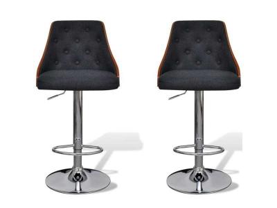 Vidaxl tabouret de bar &agrave; hauteur r&eacute;glable 2 pcs tissu 241056