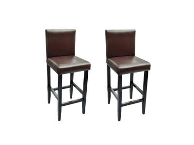 Tabourets de bar 2 pcs Marron fonc&eacute; Similicuir Vidaxl Marron