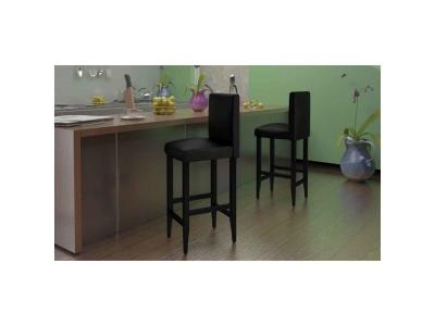 Vidaxl tabouret de bar 2 pcs cuir synth&eacute;tique noir 240071