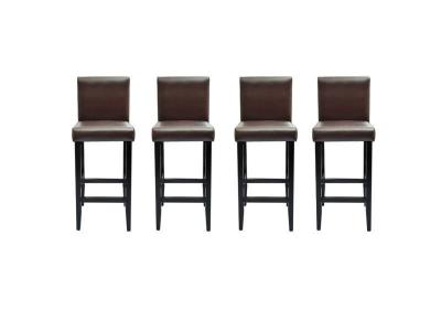 Vidaxl - Tabourets de bar 4 pcs Marron fonc&eacute; Similicuir Marron fonc&eacute;