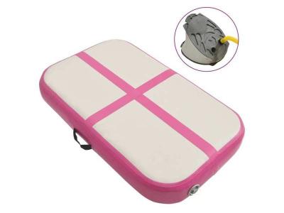 VIDAXL Tapis gonflable de gymnastique avec pompe 60x100x15 cm PVC Rose