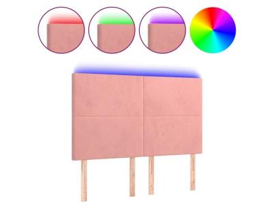 VIDAXL T&ecirc;te de lit &agrave; led Rose 144x5x118/128 cm Velours - 