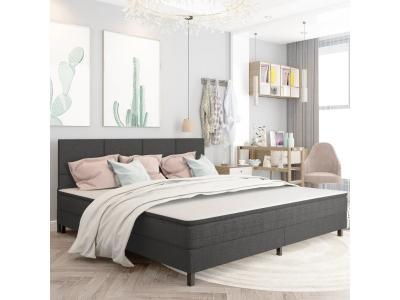 VIDAXL  t&ecirc;te de lit gris fonc&eacute; tissu 200x200 cm 287479