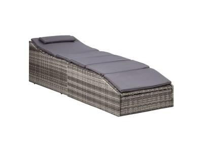 VIDAXL  - Transat avec coussin R&eacute;sine tress&eacute;e Gris Grey