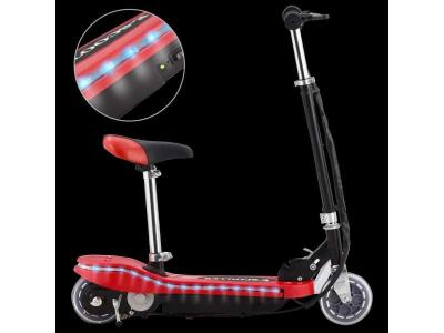 VIDAXL Trottinette &eacute;lectrique avec selle et LED 120 W Rouge