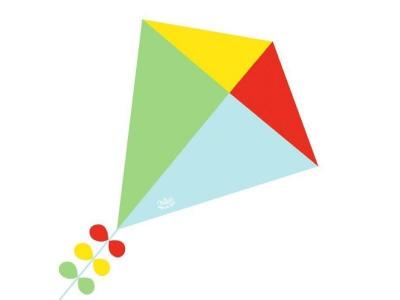  Cerf-Volant Losange : Bleu, Vert, Rouge Et Jaune