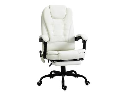 Fauteuil de bureau direction massant repose-pied int&eacute;gr&eacute; rev&ecirc;tement PU