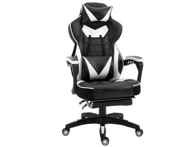 VINSETTO  - Fauteuil de bureau - Rev&ecirc;tement synth&eacute;tique PU - 65x70x128.5cm - Blanc