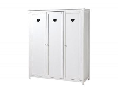 Vipack AMORI Armoire 3 portes laqu&eacute; blanc 