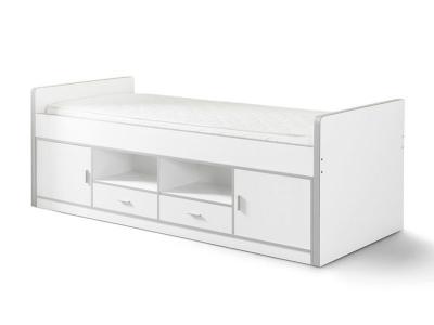 VIPACK  bonny lit capitaine 90x200 blanc sans sommier BONKB9014