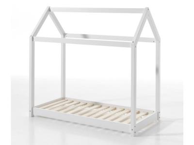 VIPACK  lit cabane 70x140cm pin massif laqu&eacute; blanc CABE7014