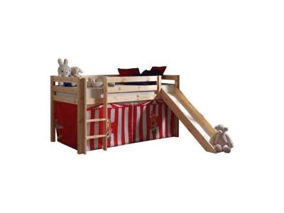 Paris Prix - Lit Enfant Avec Toboggan pino Cirque 90x200cm Naturel