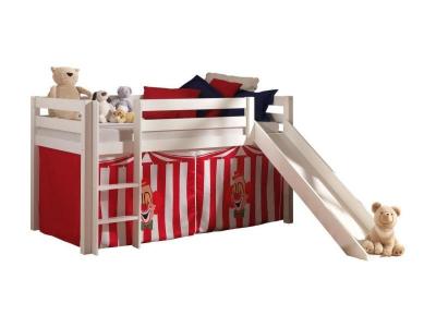 PARIS PRIX  - Lit Enfant Avec Toboggan pino Cirque 90x200cm Blanc