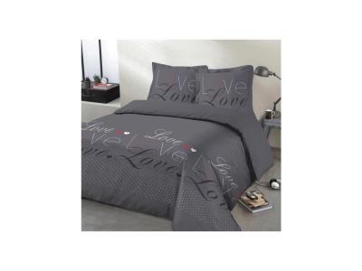 VISION  Parure De Couette Love - 1 Housse De Couette 240 X 260 Cm + 2 Taies D'oreiller 
