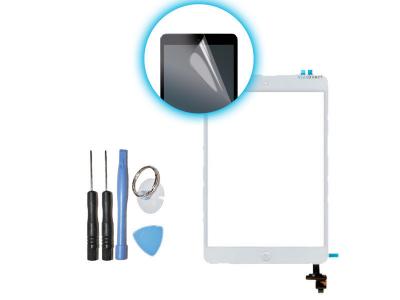 GENERIQUE Vitre ecran tactile pour iPad mini touch blanc, IC et bouton + film protecteur - Visiodirect -