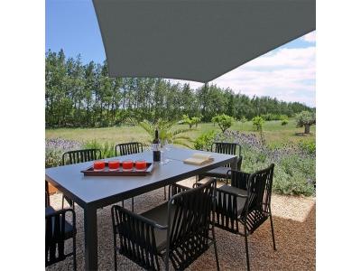 COTE STORE Voile d'ombrage 3 x 4 x 4 x 5 m trap&egrave;ze 280g/m&sup2; - Haute densit&eacute; r&eacute;sistante au vent - Tissu micro-a&eacute;r&eacute; - Gris 