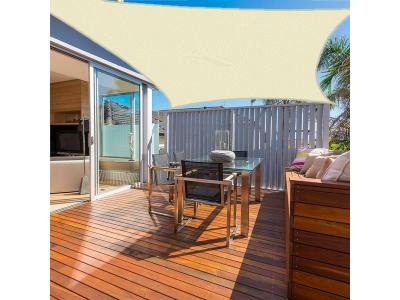 COTE STORE Voile d'ombrage 4 x 4 m carr&eacute; 280g/m&sup2; - Haute densit&eacute; r&eacute;sistante au vent - Tissu micro-a&eacute;r&eacute; - &Eacute;cru