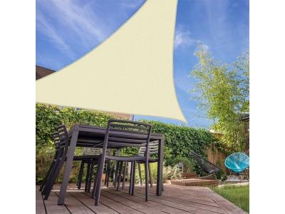 COTE STORE Voile d'ombrage 4 x 5 x 6 m triangulaire 280g/m&sup2; - Haute densit&eacute; r&eacute;sistante au vent - Tissu micro-a&eacute;r&eacute; - &Eacute;cru 