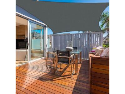 COTE STORE Voile d'ombrage carr&eacute; 280g-m&sup2; - 5 x 5 m - Haute densit&eacute; r&eacute;sistante au vent - Tissu micro-a&eacute;r&eacute; - Gris