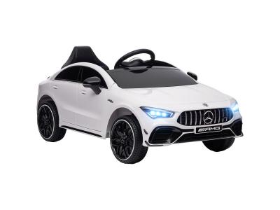  Voiture &eacute;lectrique enfant mercedes cla 45s amg - 12v, 2 moteurs, 5kmh max. - t&eacute;l&eacute;commande - nombreux effets - blanc 
