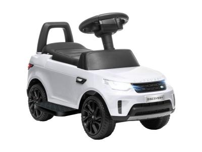  Voiture &Eacute;lectrique Enfant Porteur 2 En 1 Land Rover Discovery Effets Lumineux Sonores Blanc