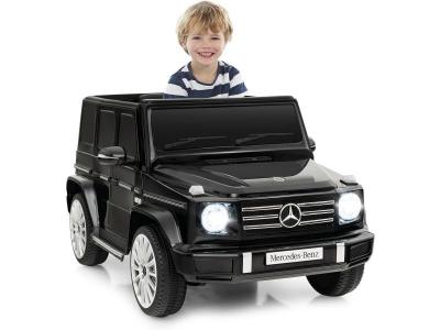 GIANTEX Voiture &eacute;lectrique enfants 3 ans+mercedes benz g500 12v-charge 30kg-t&eacute;l&eacute;commande 2,4g-effets sonores lumineux-3-6 kmh noir 
