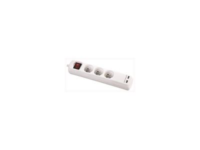 VOLTMAN  DIO013043 Bloc avec interrupteur 3 prises/2 ports USB