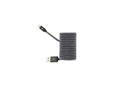 WE C ble USB/Lightning nylon tress&eacute; 2m - noir & blanc + de longueur + de confort
