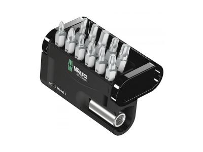 WERA  05057424001 Bit-Check 12 M&eacute;tal 1, 12 pi&egrave;ces, Noir