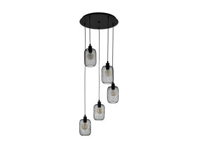 EGLO Wrington plafonnier suspendu 5 lampes cluster noir