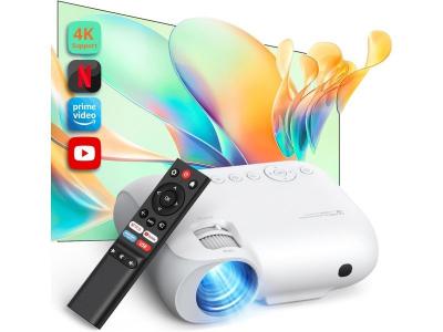 YOTON Vid&eacute;oprojecteur  Y9 4K 400 ANSI Lumen WiFi Bluetooth Netflix Youtube Int&eacute;gr&eacute;s Compatible avec HDMI USB Android
