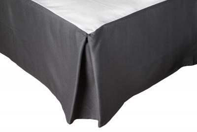 SOLEIL D OCRE Cache Sommier &agrave; Volant Uni - Acier - 140 x 190 cm