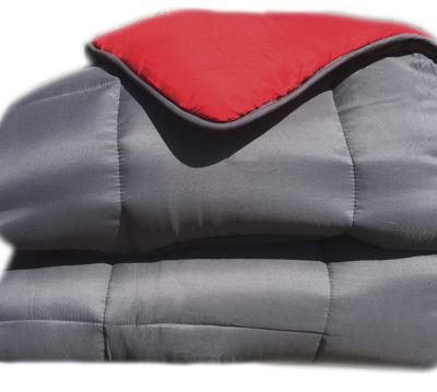 TOISON D OR Couette chaude bicolore COCOON gris/rouge