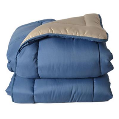 TOISON D OR Couette Microfibre Bicolore 400 gr/m2 - P&eacute;trol/Mastic - 140 x 200 cm