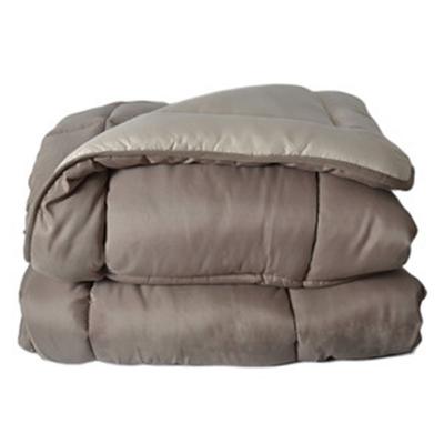 TOISON D OR Couette Microfibre Bicolore 400 gr/m2 - Taupe/Lin - 200 x 200 cm
