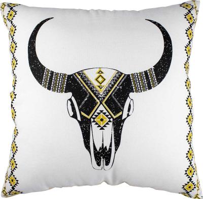 Coussin Imprim&eacute; T&ecirc;te de Buffle - Multicolors - 40 x 40 cm