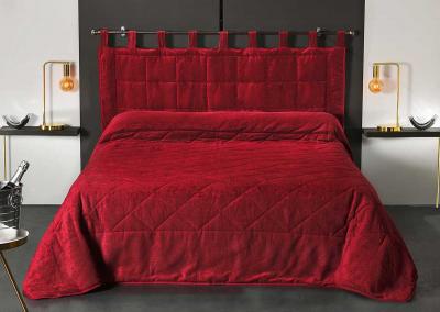 LINDER Coussin T&ecirc;te de Lit &agrave; l' Aspect Velours - Bordeaux - 160 x 70 cm
