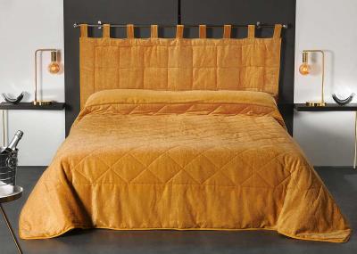 HOMEMAISON Coussin T&ecirc;te de Lit &agrave; l' Aspect Velours - Jaune - 160 x 70 cm