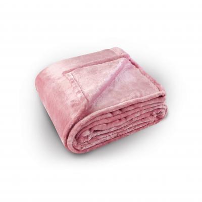 LINDER Couverture polaire unie ''pilonga'' polyester rose clair 180x220 cm