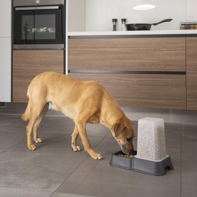 L3C Distributeur d'eau et de croquettes pour chien et chat - Gris - 1,5 l