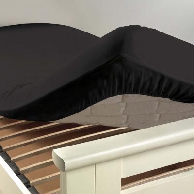 DOUCEUR D INTERIEUR Drap housse 2 personnes 160 x 200 cm uni 57 fils lina Charbon