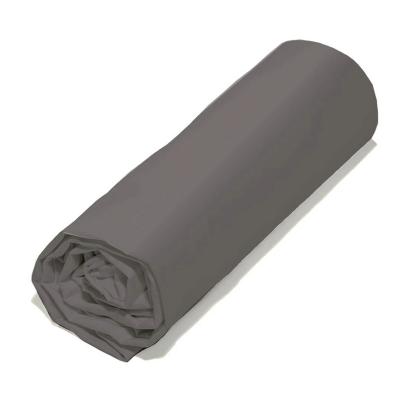 AC DECO Drap Housse 160x200 cm Coton bio Gris Fonc&eacute; hauteur bonnet 30