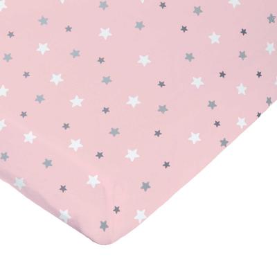 DOMIVA  Drap Housse Imprime - 70 X 140 Cm - Light Rose Imp Etoiles