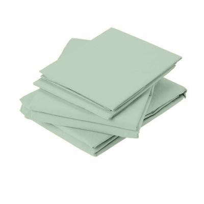 TOISON D OR Drap Plat en Coton Lav&eacute; Vert d'eau 180x290 cm