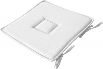 HOMEMAISON Galette plate unie avec passepoil et nouettes coton blanc 40x40 cm