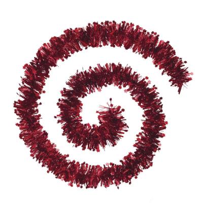 FEERIC LIGHT & CHRISTMAS Homemaison - Guirlande touffue et &eacute;toil&eacute;e Rouge 100 x 6 x 2 m - Rouge