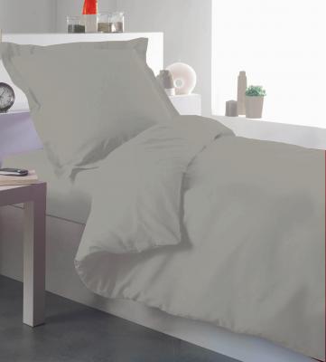 TRADILINGE Housse de couette percale 140 x 200 cm unie - Lin - 140 x 200 cm