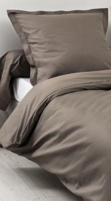 NON RENSEIGNE Housse de Couette Unie en 100 % Coton - Taupe - 200 x 200 cm