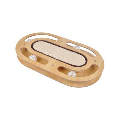  Jeu interactif pour chat avec griffoir et 4 balles grelot 45x25x4cm