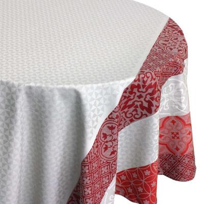 TRADILINGE Nappe Ovale Enduite Mosa&iuml;que Rouge 170 x 240 cm - Rouge